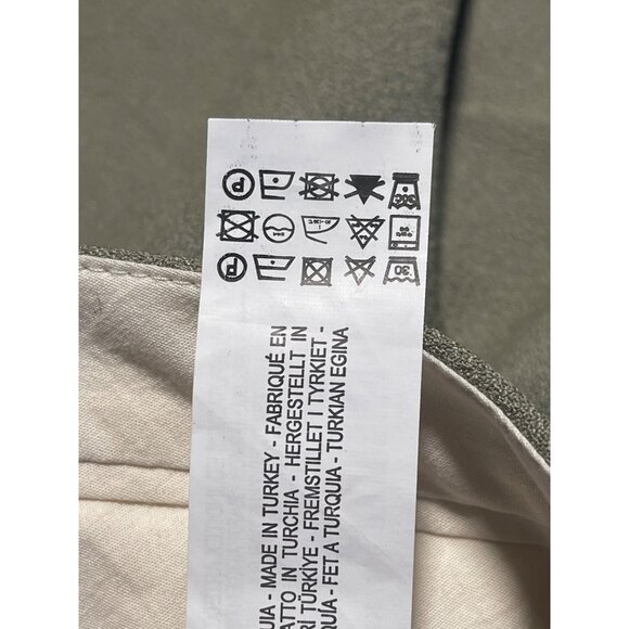 Zara Womens  Olive Green Slim Fit Dress Pants XXL Pockets Slits office Career - Picture 12 of 12